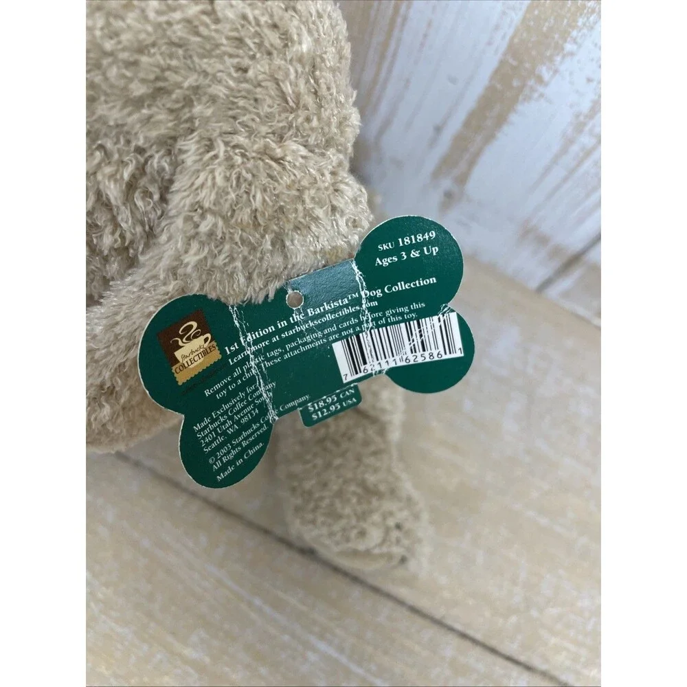 Vintage 2003 Starbucks Barkista Soft Plush Dog 1st Edition 2003 w/Tags 8